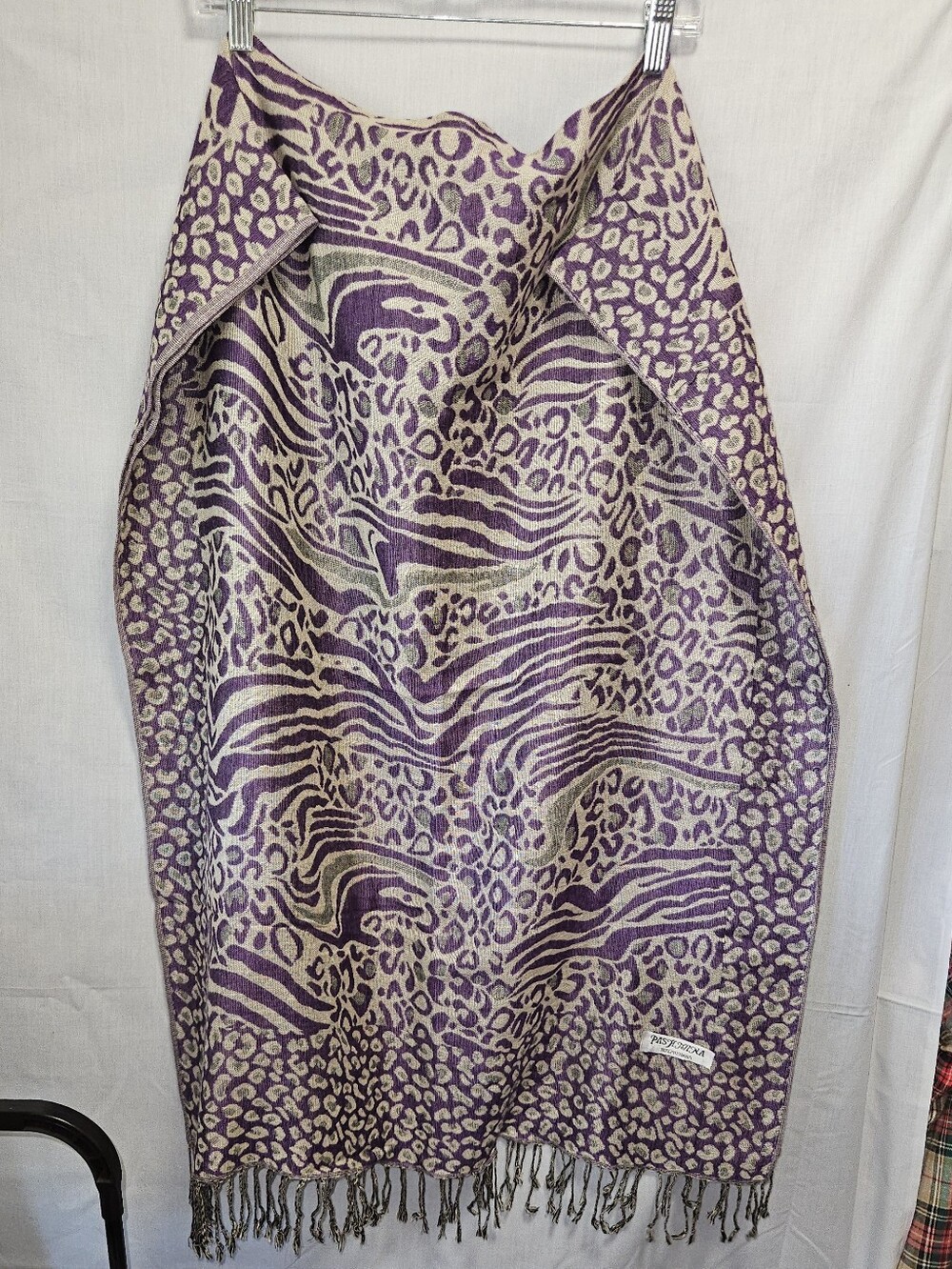 Purple Animal Print Pashmina Womens Scarf